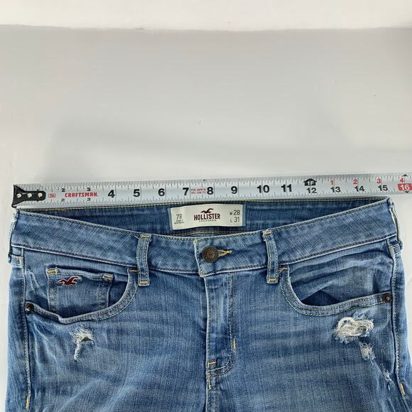 Hollister Low Rise Skinny Womens Jeans Size 7R Distressed - Picture 2 of 15
